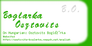 boglarka osztovits business card